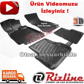 Rizline Audi A6 C7 2011-2015 Siyah 3D Havuzlu Paspas