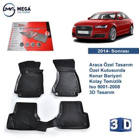 Rizline Audi A6 C8 2014 Sonrası 3D Siyah Havuzlu Paspas