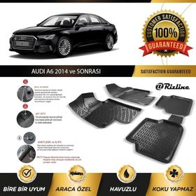 Rizline Audi A6 C8 2014 Sonrası 3D Siyah Havuzlu Paspas