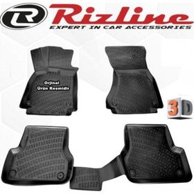 Rizline Audi A7 2014 - 2020 Arası Siyah 4'lü Set 3D Havuzlu Paspas