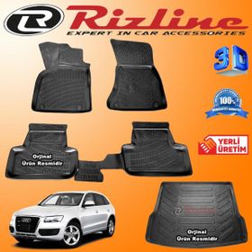 Rizline Audi Q5 3D Paspas + 3D Bagaj Havuzu 2008 - 2015 Arası Siyah Set