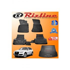 Rizline Audi Q5 3D Paspas + 3D Bagaj Havuzu 2008 - 2015 Arası Siyah Set