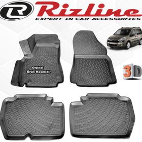 Rizline Berlingo 110'luk 2008-2019 Arası Siyah 3D Havuzlu Paspas