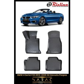 Rizline Bmw 4 Serisi F33 2020 Model Siyah 3D Havuzlu Paspas