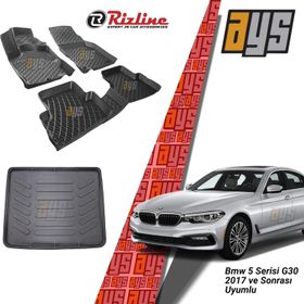 Rizline BMW 5 Seri G30 2016 Sonrası 3D Paspas Bagaj Havuzu