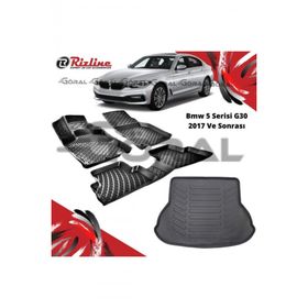 Rizline BMW 5 Serisi G30 2017 ve Sonrası Paspas ve Bagaj Havuzu Set