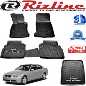 Rizline BMW E60 5 Serisi 3D Paspas + 3D Bagaj Havuzu 2003-2009 Arası Siyah Set