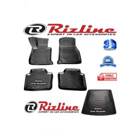 Rizline BMW E90 3 Serisi 3D Paspas + 3D Bagaj Havuzu 2005-2013 Arası Siyah Set