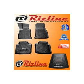 Rizline BMW E90 3 Serisi 3D Paspas + 3D Bagaj Havuzu 2005-2013 Arası Siyah Set