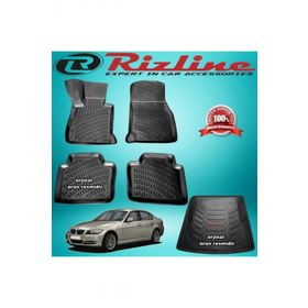 Rizline BMW E90 3 Serisi 3D Paspas + 3D Bagaj Havuzu 2005-2013 Arası Siyah Set