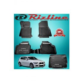 Rizline BMW F20 1 Serisi 3D Paspas + 3D Bagaj Havuzu 2015-2018 Arası Siyah Set