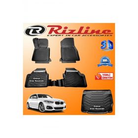 Rizline BMW F20 1 Serisi 3D Paspas + 3D Bagaj Havuzu 2018 Sonrası Siyah Set