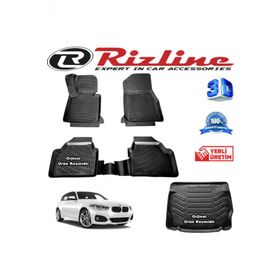Rizline BMW F20 1 Serisi 3D Paspas + 3D Bagaj Havuzu 2018 Sonrası Siyah Set