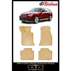 Rizline Bmw X1 2013 Model Bej 3D Havuzlu Paspas