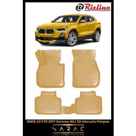 Rizline Bmw X2 F39 2017 Sonrası Uyumlu 3D Havuzlu Bej Paspas