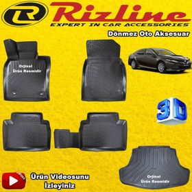 Rizline Camry 2019 Sonrası Siyah 3D Havuzlu Paspas+Bagaj Havuzu