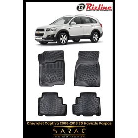 Rizline Chevrolet Captiva 2017 Siyah 3D Havuzlu Paspas