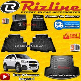 Rizline Chevrolet Captiva Siyah 2007-2015 3D Bagaj Havuzu