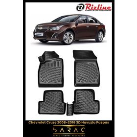Rizline Chevrolet Cruze 2008-2016 3D Siyah Havuzlu Paspas Seti