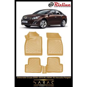 Rizline Chevrolet Cruze 2012 Model Bej 3D Havuzlu Paspas