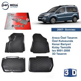 Rizline Citroen Berlingo 2007 Model 3D Havuzlu Paspas