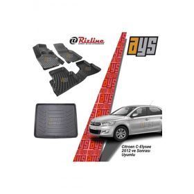 Rizline Citroen C-Elysee 2012 Sonrası 3D Bagaj Havuzu+ 3D Havuzlu Paspas Seti