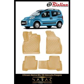 Rizline Citroen C3 2009-16 Bej Siyah 3D Havuzlu Paspas