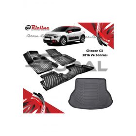 Rizline Citroen C3 2016 ve Sonrası Paspas ve Bagaj Havuzu Set