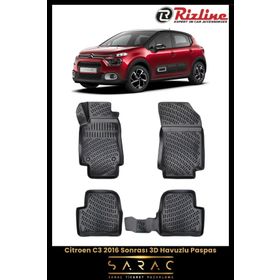 Rizline Citroen C3 2023 Model 3D Havuzlu Paspas