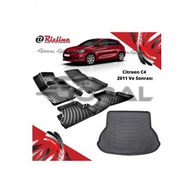 Rizline Citroen C4 2011 ve Sonrası Paspas ve Bagaj Havuzu Set