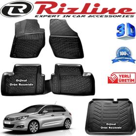 Rizline Citroen C4 3D Paspas + 3D Bagaj Havuzu HB 2011 - 2020 Arası Siyah Set