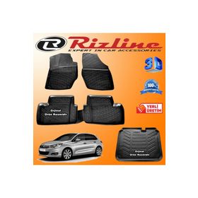 Rizline Citroen C4 3D Paspas + 3D Bagaj Havuzu HB 2011 - 2020 Arası Siyah Set