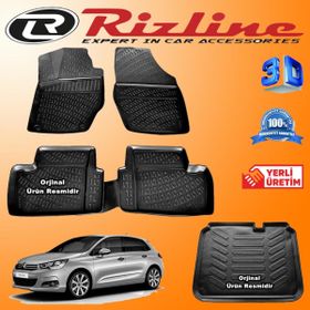 Rizline Citroen C4 3D Paspas + 3D Bagaj Havuzu HB 2011 - 2020 Arası Siyah Set