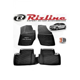 Rizline Citroen C4 HB 2011 - 2017 Arası 4 Parça Set Siyah 3D Havuzlu Paspas