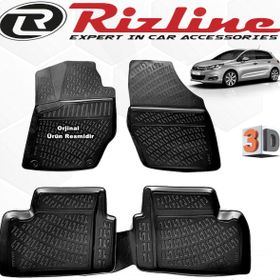 Rizline Citroen C4 HB 2011 - 2017 Arası 4 Parça Set Siyah 3D Havuzlu Paspas