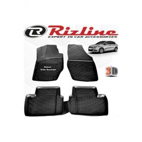 Rizline Citroen C4 HB 2011 - 2017 Arası 4 Parça Set Siyah 3D Havuzlu Paspas