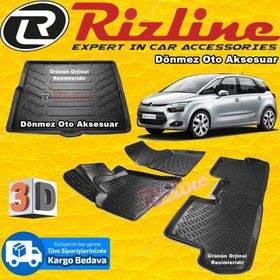 Rizline Citroen C4 Picasso 2013 Sonrası 3D Paspas Bagaj Havuzu
