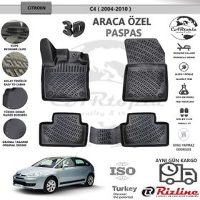 Rizline Citroen C4 Siyah 2004 2010 3D Bagaj Havuzu
