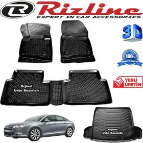 Rizline Citroen C5 3D Paspas + 3D Bagaj Havuzu 2008-2016 Arası Siyah Set