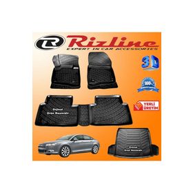Rizline Citroen C5 3D Paspas + 3D Bagaj Havuzu 2008-2016 Arası Siyah Set