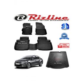 Rizline Citroen Elysee 3D Paspas + 3D Bagaj Havuzu 2012-2020 Arası Siyah Set