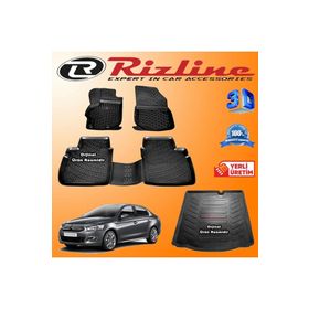 Rizline Citroen Elysee 3D Paspas + 3D Bagaj Havuzu 2012-2020 Arası Siyah Set