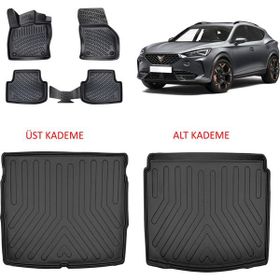 Rizline Cupra Formentor 2022+ Siyah 3D Bagaj Havuzu ve Paspas Set