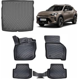 Rizline Cupra Formentor 2024 ve Sonrası Siyah 3D Havuzlu Paspas ve Üst Konum Bagaj Havuzu Set