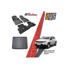 Rizline Dacia Duster 2 WD 4x2 2017 Sonrası 3D Havuzlu Paspas + Bagaj Havuzu