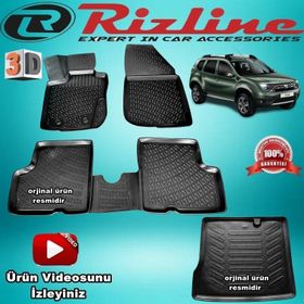 Rizline Dacia Duster 4x2 2010 2017 Siyah 3D Havuzlu Paspas