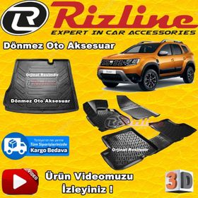 Rizline Dacia Duster 4x2 2017 Sonrası 3D Paspas Bagaj Havuzu