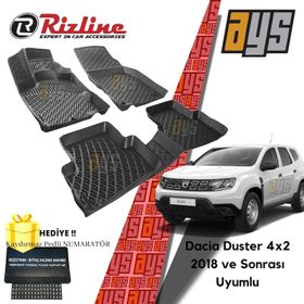 Rizline Dacia Duster 4x2 2018+ 3D Havuzlu Paspas