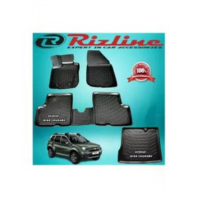 Rizline Dacia Duster 4x2 Siyah 2010-2017 Arası 3D Paspas + Bagaj Havuzu