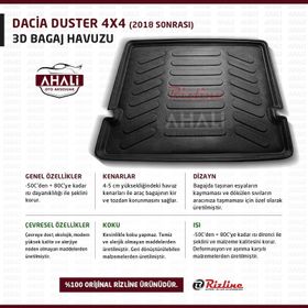 Rizline Dacia Duster 4x4 2018 Sonrası 3D Bagaj Havuzu